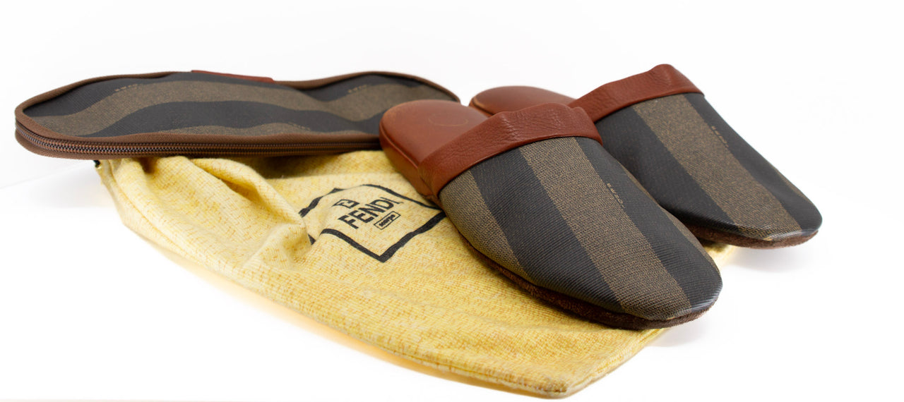 Fendi mens slippers, With bag