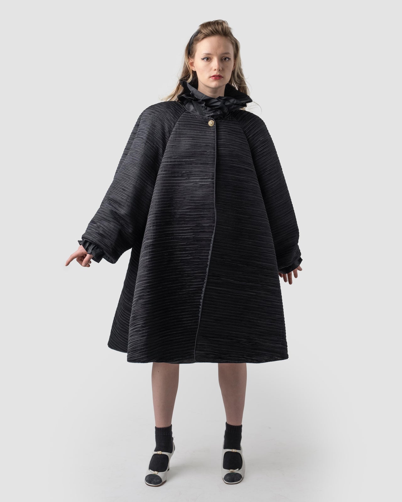 George F. Couture oversized structural evening coat